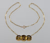 Antique Art Nouveau 14K Gold Pendant Necklace 10K Paperclip Chain 1900