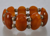 Antique Natural Baltic Butterscotch Egg Yolk Amber Stretch Bracelet C.1920