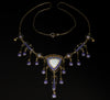 Antique Norwegian Lavender Guilloche Enamel Sterling Necklace C.1920