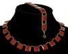 Antique Art Deco Czech Carnelian Glass Riviere Necklace Bracelet C.1920