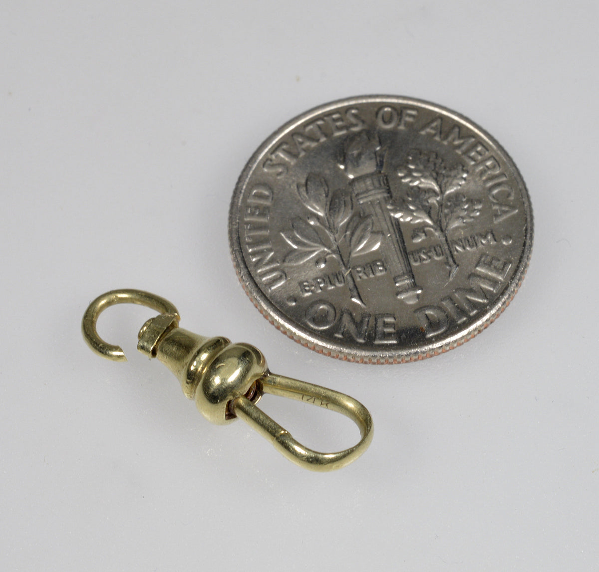 Victorian 14K Yellow Gold Dog Clip Clasp For Watch Chain 0399