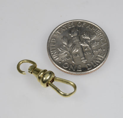 Victorian 14K Yellow Gold Dog Clip Clasp For Watch Chain 0399
