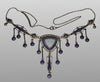 Antique Norwegian Lavender Guilloche Enamel Sterling Necklace C.1920