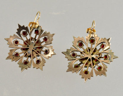 Antique Victorian Bohemian Garnet Earrings C.1890