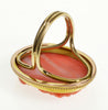 Antique Victorian 14K Gold Salmon Coral Cameo Ring Size 5 3/4 C.1890