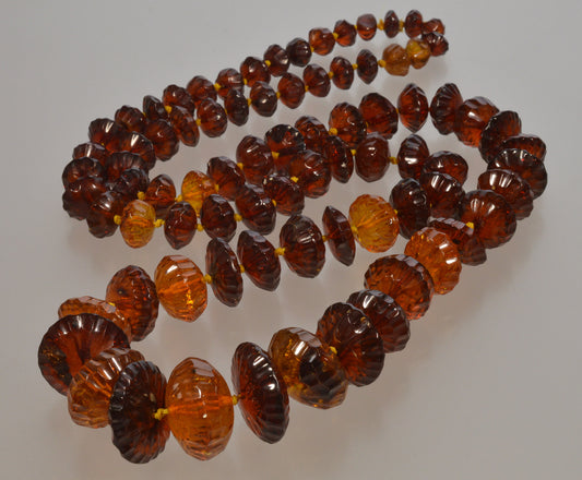 OOAK Baltic Honey Amber Bead Necklace C.1950