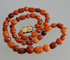 ANTIQUE VICTORIAN BUTTERSCOTCH AMBER BEAD 9K GOLD NECKLACE C.1890