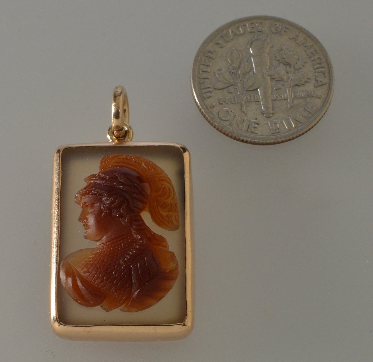 Antique Victorian 14K Gold Sardonyx Athena Cameo Pendant C.1890