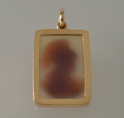 Antique Victorian 14K Gold Sardonyx Athena Cameo Pendant C.1890