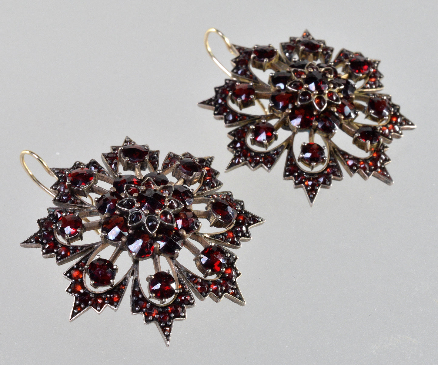 Antique Victorian Bohemian Garnet Earrings C.1890