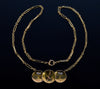 Antique Art Nouveau 14K Gold Pendant Necklace 10K Paperclip Chain 1900