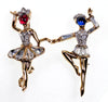 Crown Trifari Alfred Philippe Ballet Dancers Pins Pair Vicki Nicki Book Piece C.1949