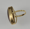 Rainbow Fire Agate 14K Gold Cocktail Ring Size 7