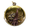 Antique Shakudo Mixed Metal Locket Pendant Japanese Meiji Period C.1880