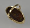 Rainbow Fire Agate 14K Gold Cocktail Ring Size 7