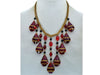 Art Deco Ruby Glass Cascade Necklace Signed Czechoslovakia C.1920