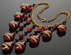 Art Deco Ruby Glass Cascade Necklace Signed Czechoslovakia C.1920