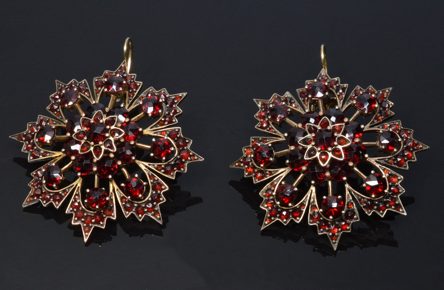 Antique Victorian Bohemian Garnet Earrings C.1890