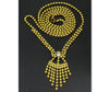 Art Deco Foil Uranium Vaseline Glass Fringe Necklace C.1920
