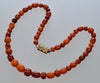Antique Victorian Butterscotch Amber Bead 9K Gold Necklace C.1890