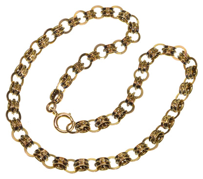 Antique Victorian 10K Gold Fancy Link Chain Necklace C.1890 003175