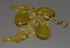 Vtg Rare Apple Juice Bakelite Reverse Carved Fishbowl Charm Bracelet C.1930