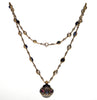 Antique Victorian 18K Gold Sterling Ruby Sapphire Garnet Necklace C.1890