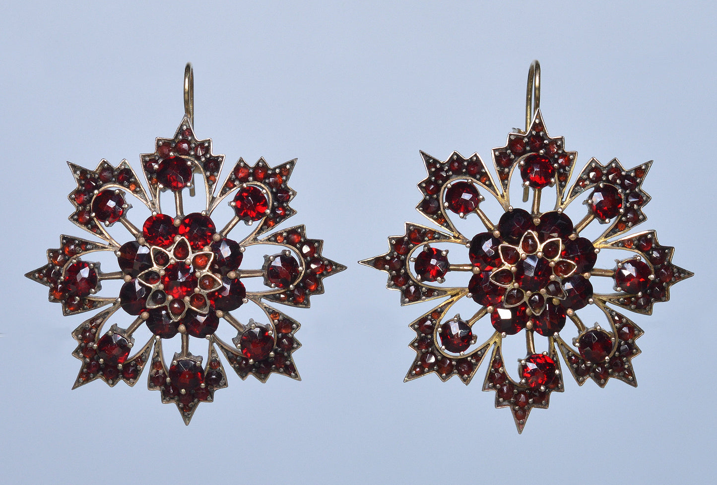 Antique Victorian Bohemian Garnet Earrings C.1890