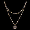 Antique Victorian 18K Gold Sterling Ruby Sapphire Garnet Necklace C.1890
