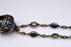 Antique Victorian 18K Gold Sterling Ruby Sapphire Garnet Necklace C.1890