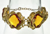 Antique Art Nouveau Egyptian Revival Brass Snake Czech Glass Bracelet C.1900