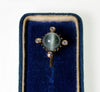 Art Nouveau 14K Gold Cat's Eye Chrysoberyl Diamond Stick Pin C.1900
