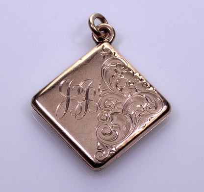 Antique Edwardian 14K Gold Picture Locket Pendant C.1910