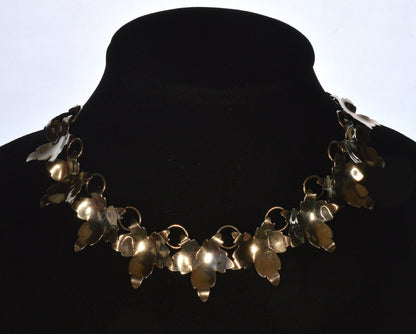 Antique Victorian Sterling Maple Leaves Necklace C.1890