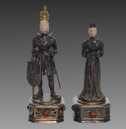 Antique German Sterling King & Queen Figures IES Israel Freeman C.1900