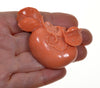 Antique Salmon Coral Hand Carved Large Fruit Sterling Brooch C.1900