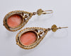 Antique Victorian 14K Gold Coral Cameo Earrings C.1840