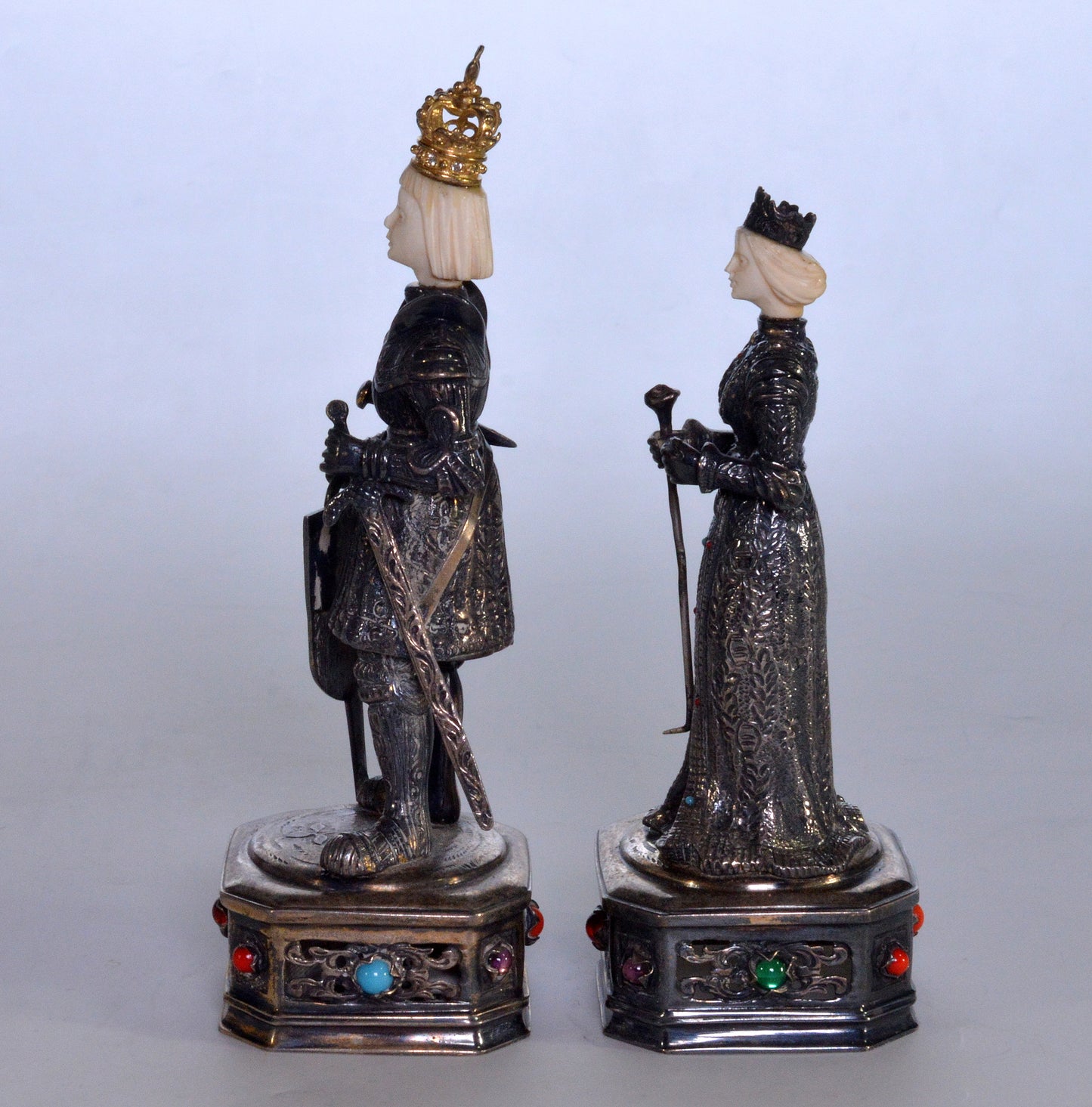 Antique German Sterling King & Queen Figures IES Israel Freeman C.1900