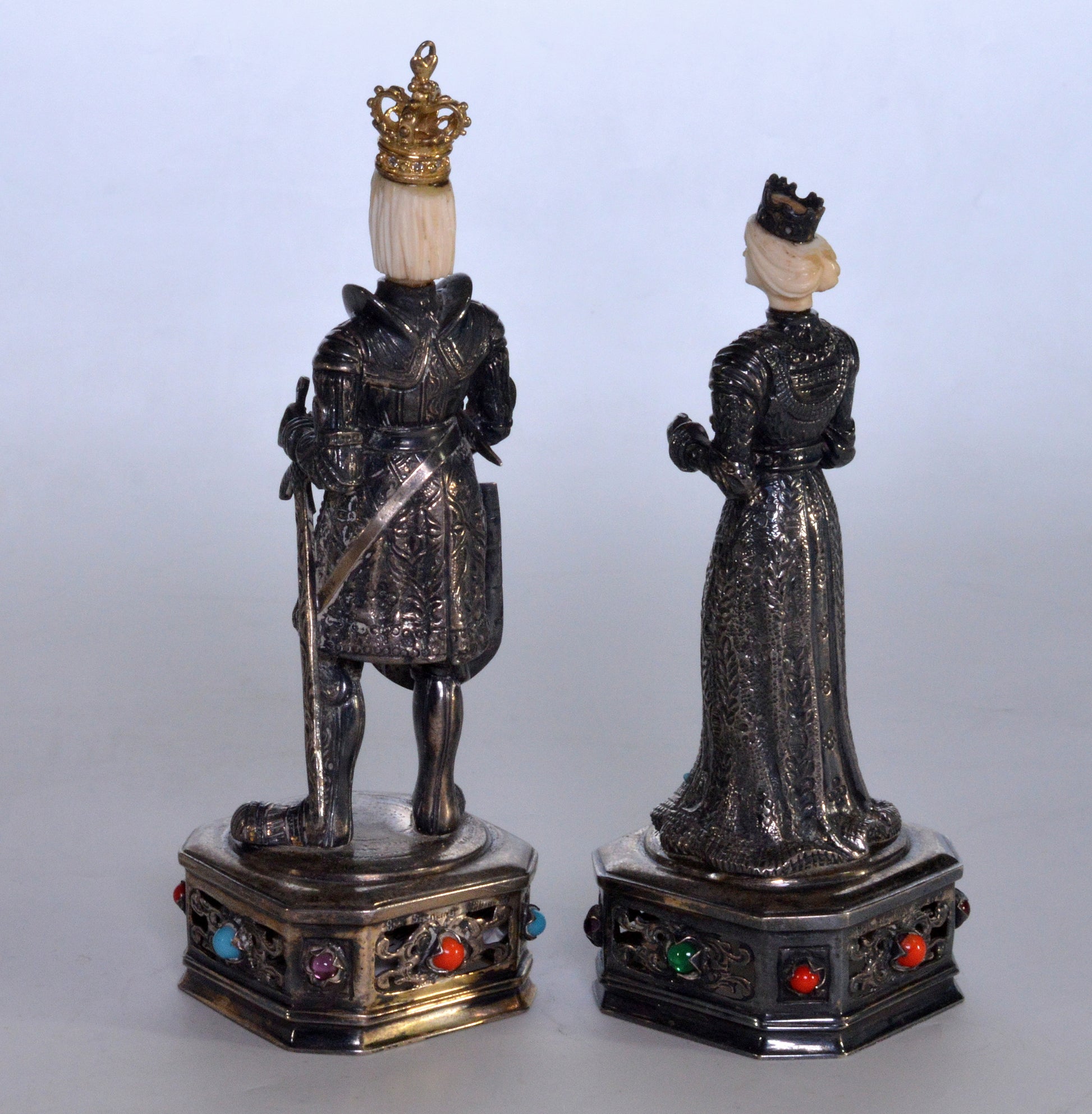 Antique German Sterling King & Queen Figures IES Israel Freeman C.1900