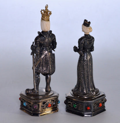 Antique German Sterling King & Queen Figures IES Israel Freeman C.1900