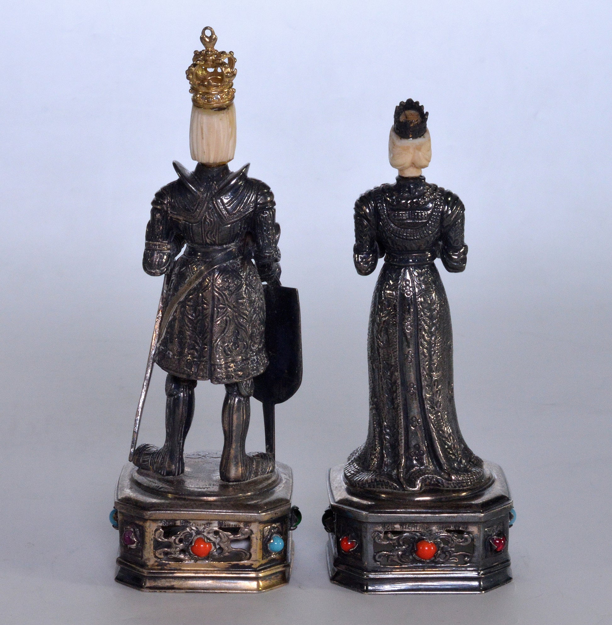 Antique German Sterling King & Queen Figures IES Israel Freeman C.1900
