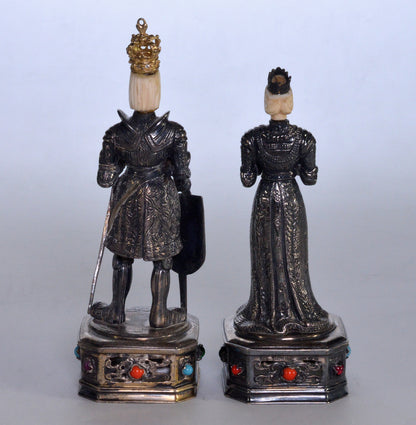 Antique German Sterling King & Queen Figures IES Israel Freeman C.1900