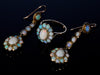Antique Victorian 9K Gold Opal Earrings Ring Set C.1890
