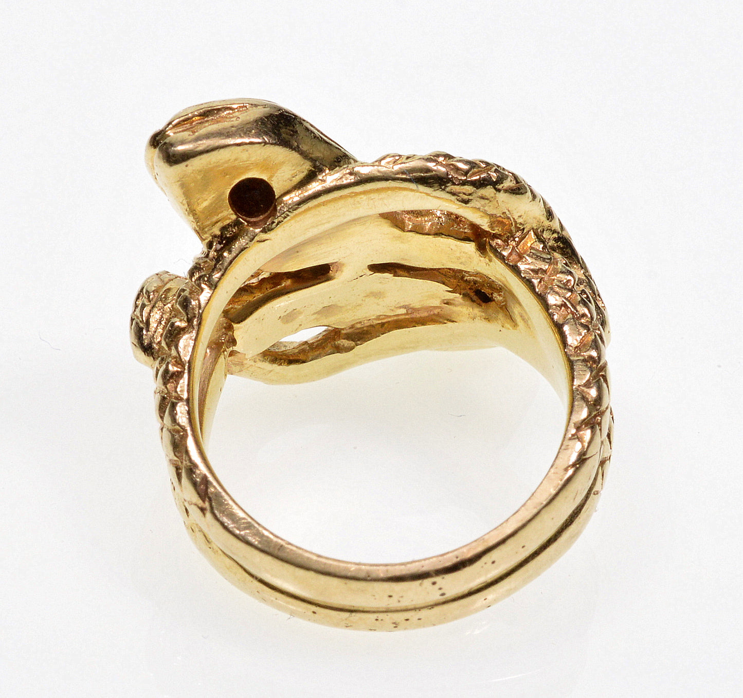 Antique Victorian 14K Gold Sapphire Double Snake Ring C.1880 Size 4