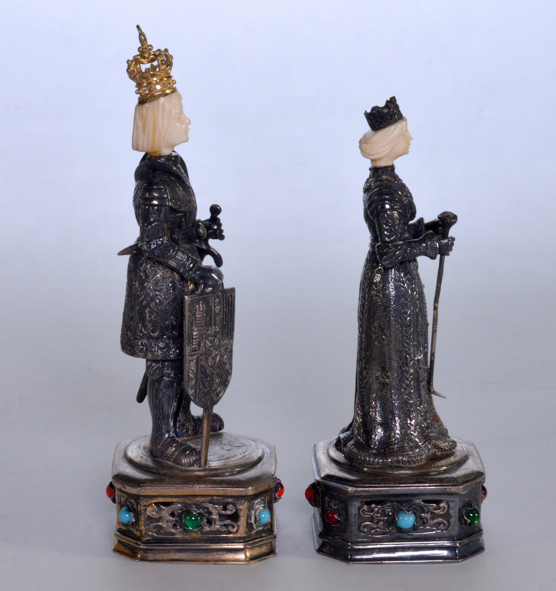 Antique German Sterling King & Queen Figures IES Israel Freeman C.1900