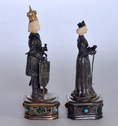 Antique German Sterling King & Queen Figures IES Israel Freeman C.1900