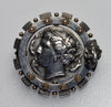 Antique Austro-Hungarian Georg Adam Scheid Silver Spinner Brooch Greek Coin Medallion C.1890