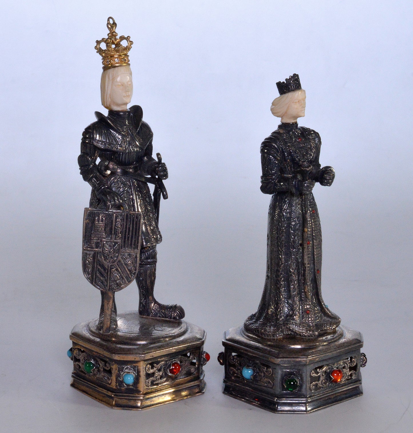 Antique German Sterling King & Queen Figures IES Israel Freeman C.1900