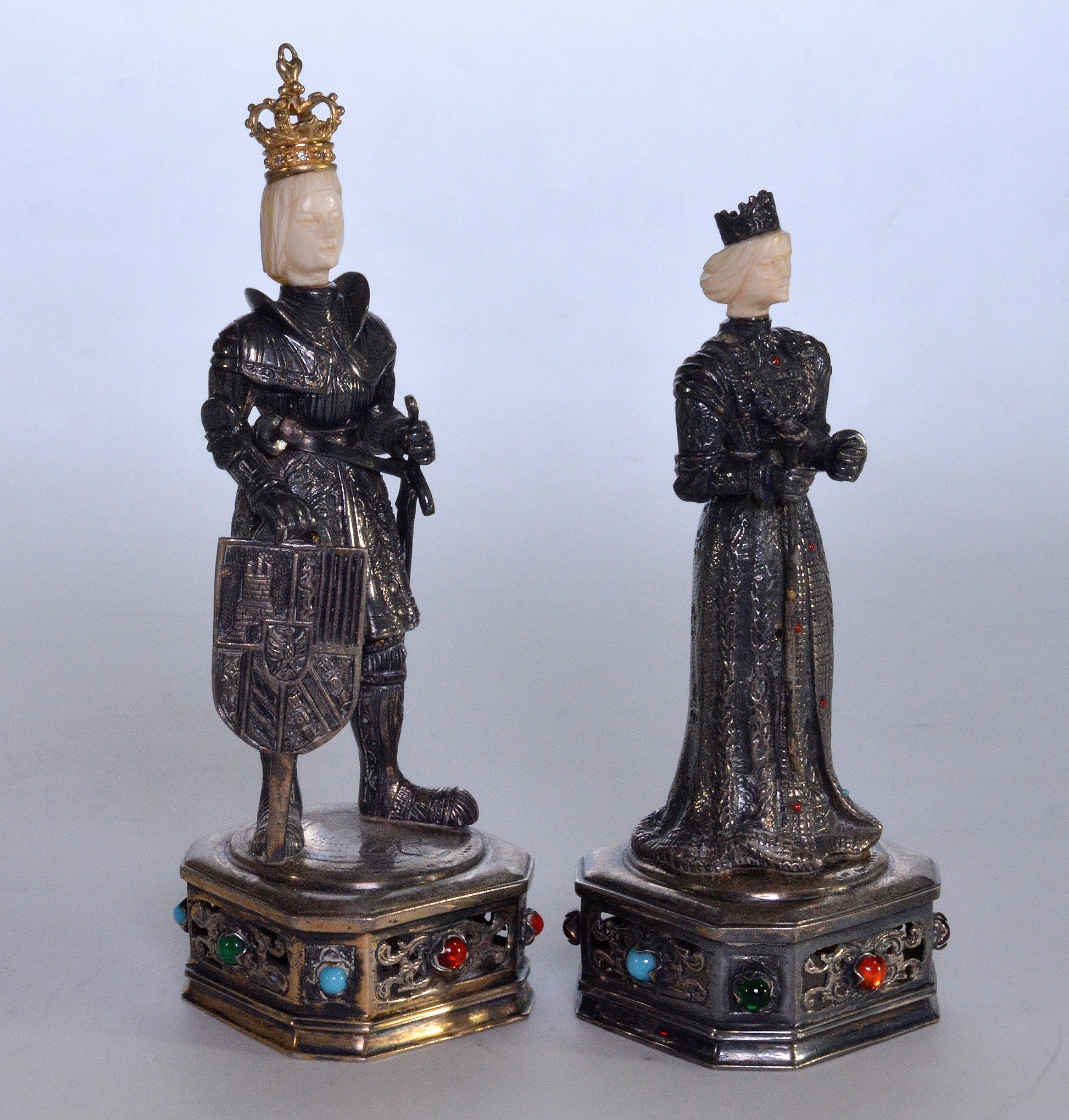 Antique German Sterling King & Queen Figures IES Israel Freeman C.1900