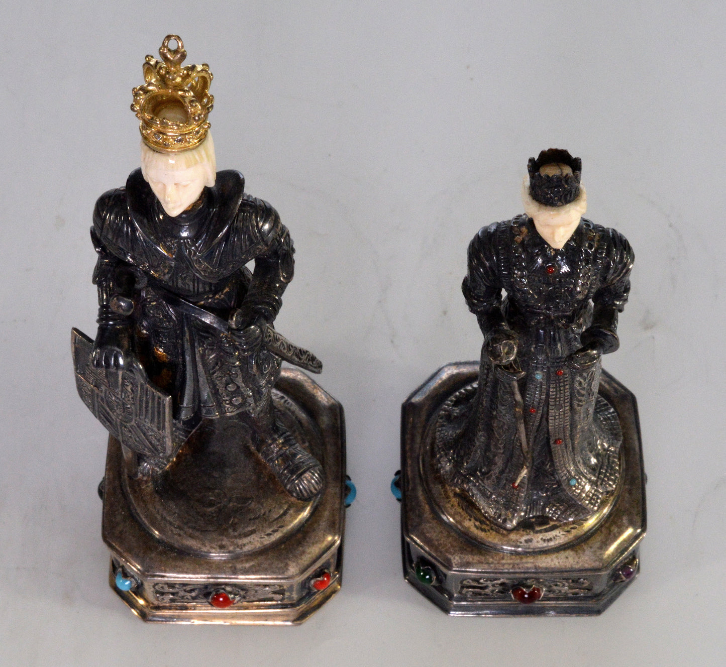 Antique German Sterling King & Queen Figures IES Israel Freeman C.1900